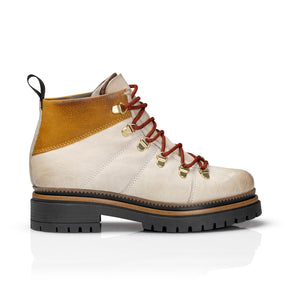 <p>Expertly crafted in Italy, the Mjus Ankle Boot combines a padded tan leather upper with a sporty lace up and double tongue for a stylish and comfortable fit. The leather lining and insole add to the overall quality, while the rubber lug sole and round toe offer practicality. Handmade in a mountaineering boot style, this boot is a versatile and durable choice for any wardrobe.</p> <p>&nbsp;</p>