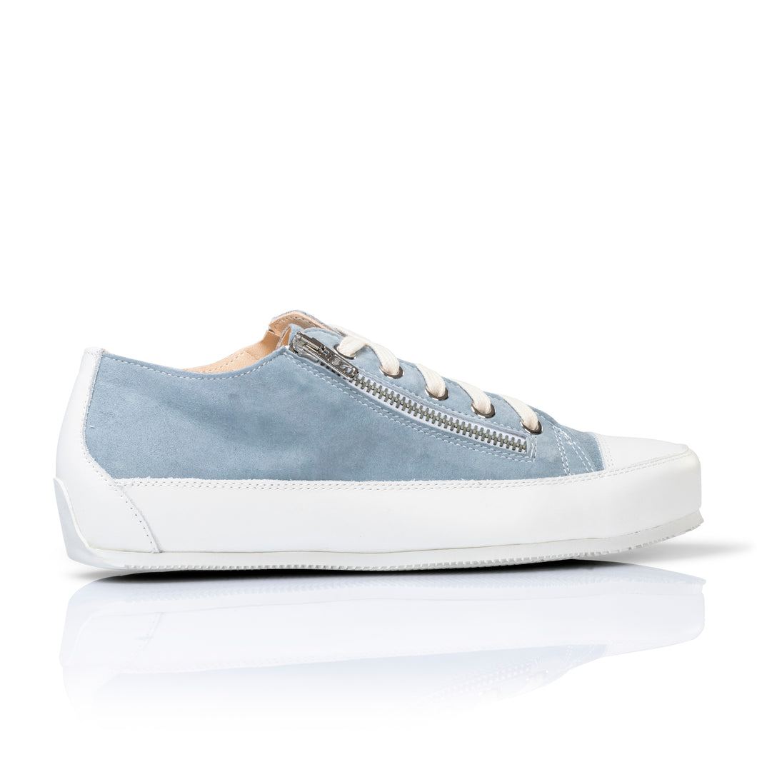 L'ecologica denim blue suede sneaker